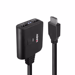 Lindy 38356, HDMI, 2x HDMI, 3840 x 2160 pixels, Noir, Acrylonitrile-Butadiène-Styrène (ABS), 60 Hz