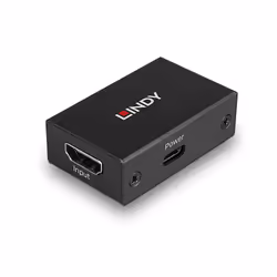 Lindy 38391, Répéteur AV, Avec fil, Noir, HDCP