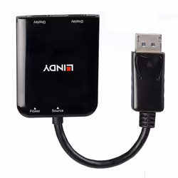 Lindy 38430 hub & concentrateur DisplayPort 21600 Mbit/s Noir