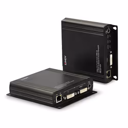 Lindy 39245, Émetteur et récepteur, Avec fil, 140 m, Cat6, 60 Hz, Noir