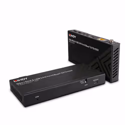 Lindy Extender KVM Cat.6 HDBaseT 150m HDMI 4K60, USB 2.0 & IR, Émetteur et récepteur, Avec fil, 150 m, 20 - 60 kHz, Cat6, ...