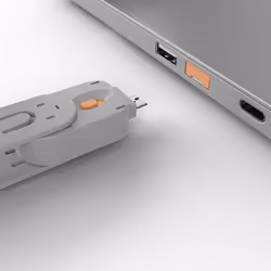 Lindy 40453 bloqueur de port Bloqueur de port + clé USB Type-A Orange Acrylonitrile-Butadiène-Styrène (ABS) 5 pièce(s) - Vue supplémentaire 4