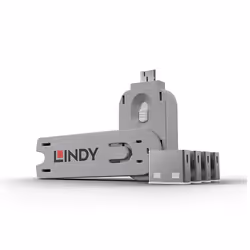 Lindy 40454, Bloqueur de port + clé, USB Type-A, Blanc, Acrylonitrile-Butadiène-Styrène (ABS), 5 pièce(s), Sac en polyéthylèn ...