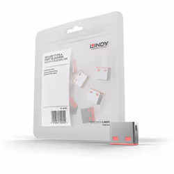 Lindy 40460, Bloqueur de port, USB Type-A, Rose, Acrylonitrile-Butadiène-Styrène (ABS), 10 pièce(s), Sac en polyéthylène