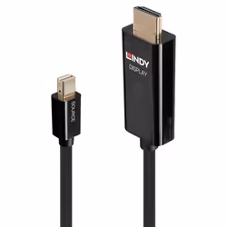 Lindy 40910, 0,5 m, Mini DisplayPort, HDMI Type A (Standard), Mâle, Mâle, Droit
