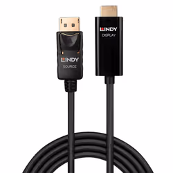 Lindy 40914 câble vidéo et adaptateur 0,5 m HDMI Type A (Standard) DisplayPort Noir