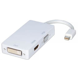Lindy 41050 câble vidéo et adaptateur 0,15 m Mini DisplayPort VGA + HDMI + DVI Blanc