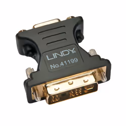 Lindy 41199, VGA, DVI-I, Noir, Or