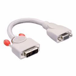 Lindy 41222, 0,2 m, DVI-A, VGA (D-Sub), Gris, Mâle/Femelle
