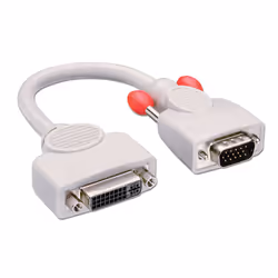 Lindy 41223, 0,2 m, DVI-I, VGA (D-Sub), Gris, Mâle/Femelle