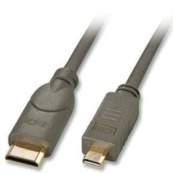 Lindy 1.5m HDMI câble HDMI 1,5 m HDMI Type C (Mini) HDMI Type D (Micro) Noir