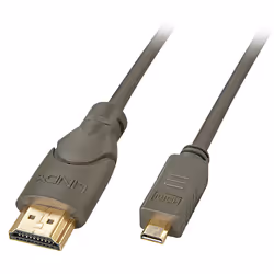 Lindy 41353, 2 m, HDMI Type A (Standard), HDMI Type D (Micro), 1920 x 1200 pixels, Noir, Or