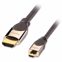 Lindy CROMO, HDMI - Micro HDMI, 2m, 2 m, HDMI Type A (Standard), HDMI Type D (Micro), Noir, Argent
