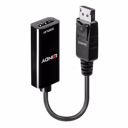 Lindy 41718, 0,15 m, DisplayPort, HDMI, Mâle, Femelle, Droit