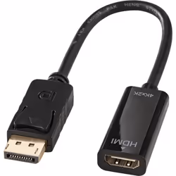 Lindy 41718, 0,15 m, DisplayPort, HDMI, Mâle, Femelle, Droit