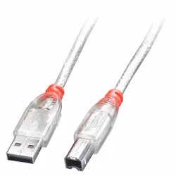 Lindy 41753, 2 m, USB A, USB B, USB 2.0, 480 Mbit/s, Transparent