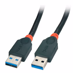 Lindy 41821, 1 m, USB A, USB A, USB 3.2 Gen 1 (3.1 Gen 1), 5000 Mbit/s, Noir