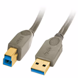 Lindy 41841, 1 m, USB A, USB B, USB 3.2 Gen 1 (3.1 Gen 1), 5000 Mbit/s, Gris