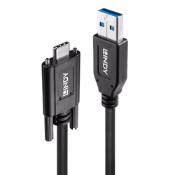 Lindy 41879, 1 m, USB A, USB C, USB 3.2 Gen 2 (3.1 Gen 2), 10000 Mbit/s, Noir
