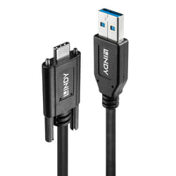 Lindy 41879 câble USB 1 m USB 3.2 Gen 2 (3.1 Gen 2) USB A USB C Noir
