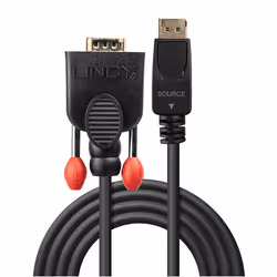 Lindy 41940 câble vidéo et adaptateur 0,5 m VGA (D-Sub) DisplayPort Noir - Vue supplémentaire 2