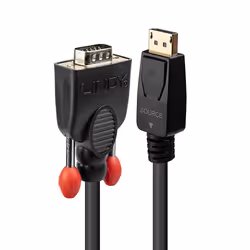 Lindy 41941, 1 m, DisplayPort, VGA (D-Sub), Mâle, Mâle, 1920 x 1200 pixels