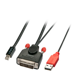 Lindy 41995 câble vidéo et adaptateur 0,5 m DVI-D Mini Displayport Noir