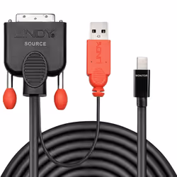 Lindy 41995 câble vidéo et adaptateur 0,5 m DVI-D Mini Displayport Noir