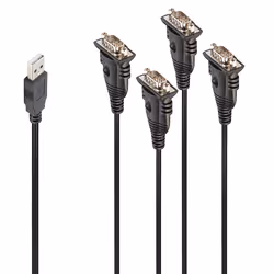 Lindy 42675, Noir, 0,94 m, USB Type-A, DB-9, Mâle, Mâle