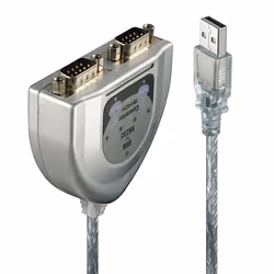Lindy 42889, Argent, 0,6 m, USB Type-A, DB-9, Mâle, Mâle
