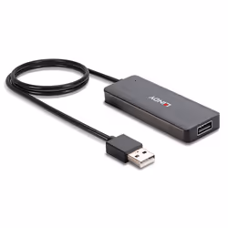 Lindy 42986 hub & concentrateur USB 2.0 480 Mbit/s Noir