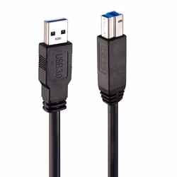Lindy 43098, 10 m, USB A, USB B, USB 3.2 Gen 1 (3.1 Gen 1), 5000 Mbit/s, Noir
