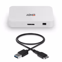 Lindy 43143 hub & concentrateur USB 3.2 Gen 1 (3.1 Gen 1) Type-A 5000 Mbit/s Blanc - Vue supplémentaire 4
