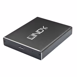 Lindy 43241, Enceinte ssd, M.2, M.2, 10 Gbit/s, Connectivité USB, Noir