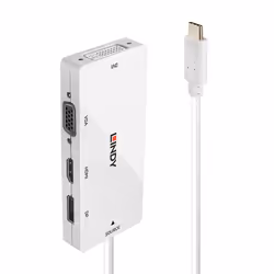 Lindy 43279, USB 3.2 Gen 1 (3.1 Gen 1) Type-C, Blanc, DVI-I, DisplayPort, HDMI, VGA, Plastique, CE, FCC, RoHS, REACH, -10 - 7 ...