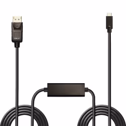 Lindy 43307 câble vidéo et adaptateur 10 m USB Type-C DisplayPort Noir