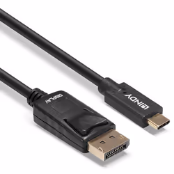 Lindy 43307 câble vidéo et adaptateur 10 m USB Type-C DisplayPort Noir