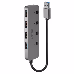 Lindy 43309, USB 3.2 Gen 1 (3.1 Gen 1) Type-A, USB 3.2 Gen 1 (3.1 Gen 1) Type-A, 5 Mbit/s, Gris, Acrylonitrile-Butadiène-Styr ...