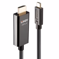 Lindy 43315, 5 m, USB Type-C, HDMI Type A (Standard), Mâle, Mâle, Droit