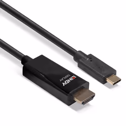 Lindy 43315 câble vidéo et adaptateur 5 m USB Type-C HDMI Type A (Standard) Noir