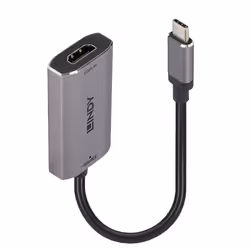 Lindy 43327, 0,11 m, USB Type-C, HDMI, Mâle, Femelle, Droit