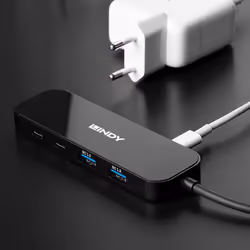 Lindy 43334 hub & concentrateur USB 3.2 Gen 2 (3.1 Gen 2) Type-C 10000 Mbit/s Noir - Vue supplémentaire 5