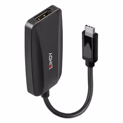 Lindy 43337, 0,13 m, USB Type-C, DisplayPort, Mâle, Femelle, Droit