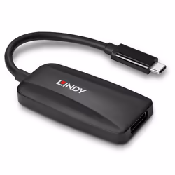 Lindy 43337 câble vidéo et adaptateur 0,13 m USB Type-C DisplayPort Noir