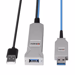 Lindy 43345 câble USB 30 m USB 3.2 Gen 1 (3.1 Gen 1) USB A 2 x USB A Bleu, Argent - Vue supplémentaire 4