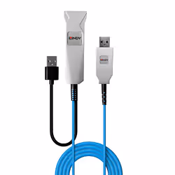 Lindy 43346 câble USB 100 m USB 3.2 Gen 1 (3.1 Gen 1) USB A 2 x USB A Bleu, Argent