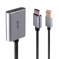 Lindy 43347, Gris, Aluminium, 0,3 m, 3840 x 2160 pixels, 60 Hz, 18 Gbit/s