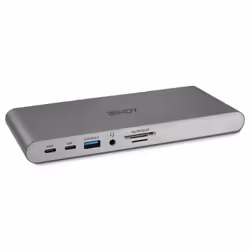 Lindy 43349, Avec fil, USB 3.2 Gen 1 (3.1 Gen 1) Type-C, 100 W, 10,100,1000 Mbit/s, Argent, MicroSD (TransFlash), SD