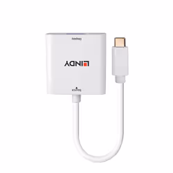 Lindy 43355 câble vidéo et adaptateur USB Type-C VGA (D-Sub) Blanc - Vue supplémentaire 2