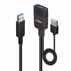 Lindy 43357, USB 3.2 Gen 2 (3.1 Gen 2) Type-A, USB 3.2 Gen 2 (3.1 Gen 2) Type-A, 100 Mbit/s, Noir, Acrylonitrile-Butadiène-St ...